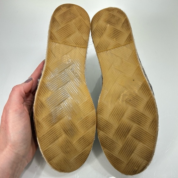 Free People Gray Black Suede Freeway Leopard Print Espadrille Flats Sz 38 - Picture 11 of 14